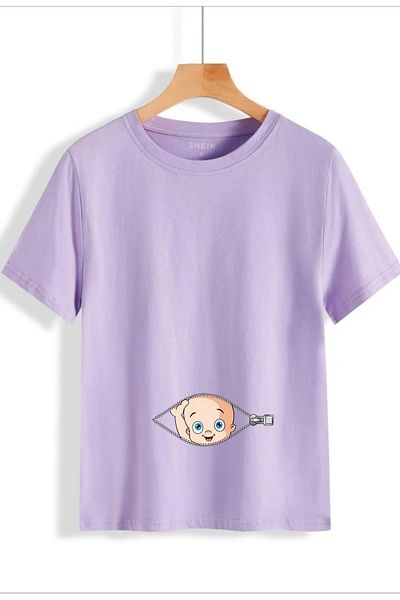 caxis Tricou Maternitate Oversize Imprimat Bebeluş cu fermoar