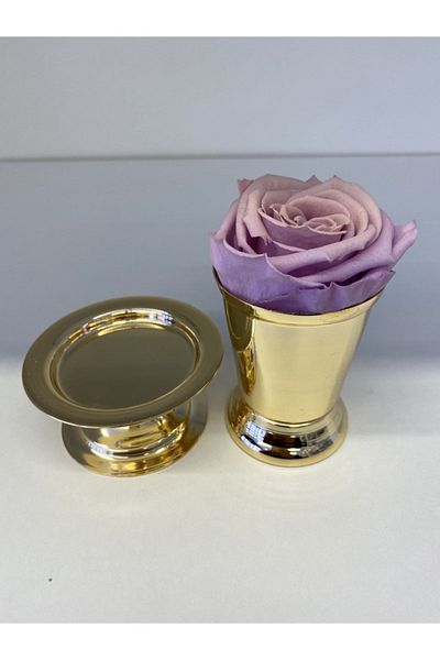 LAL DEKOR Rose Bucket and Turkish Delight Bowl Set Gold