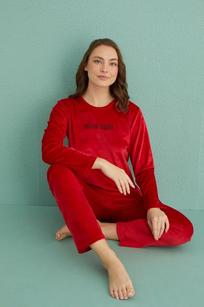Mihra Stil Mihra 13166-18 Velvet Winter Pajama Set