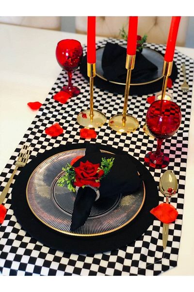Ayd Home Set of 4 Red Rose Napkin Rings Romantic Napkin Holder Tableware Presentation Valentine's Day February 14 Valentines