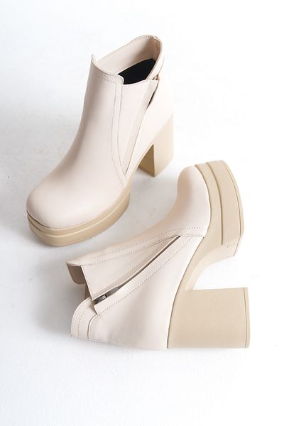Shoesers Γυναικείες μπότες με χιαστί φερμουάρ με τακούνι πλατφόρμας - Special Design