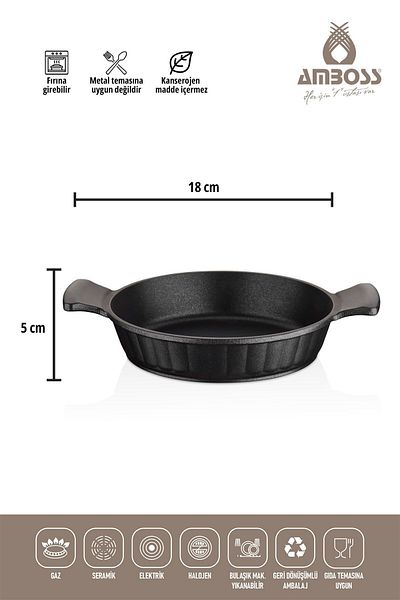 Amboss Daisy 3 Piece Cast Iron Fireproof Non-Stick Omelet Set