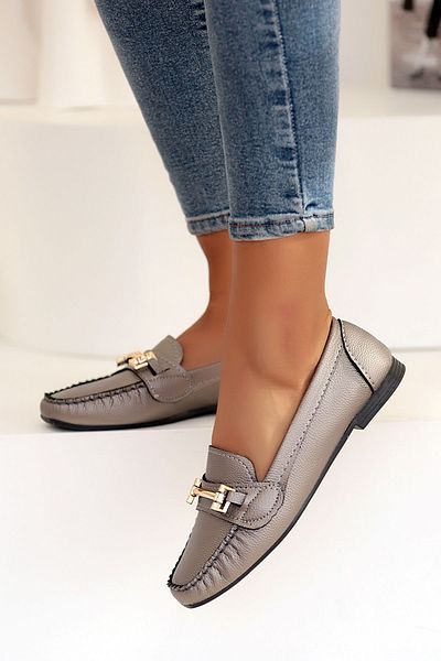 Pembe Potin Balerini de damă cu cataramă platină, talpă ușoară, confortabilă, pantofi casual eleganti