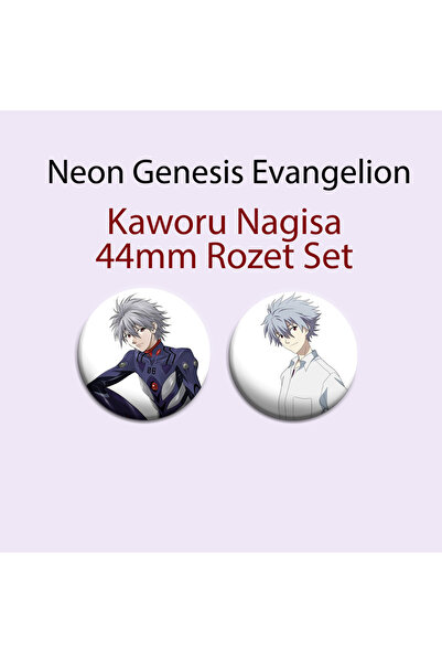 Akumastik Neon Genesis Evangelion Kaworu Nagisa 2 Adet 44mm Buton Rozet- Anim...
