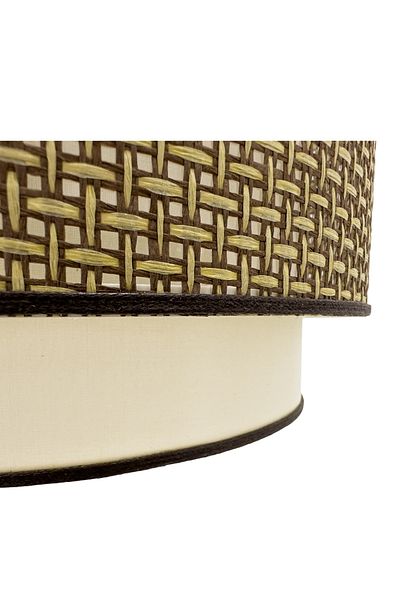Vivido Home Cream-Brown Wicker Knitted Rope Striped Chandelier