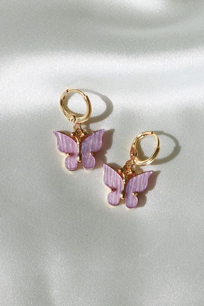 Pretty Things Purple Color Butterfly Earrings