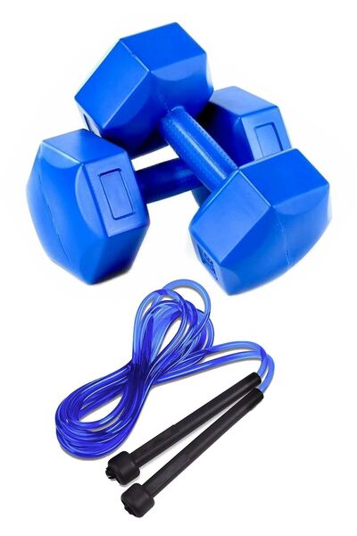 Tosima 3 Kg Dambıl Ve Atlama Ipi Seti Egzersiz Seti Antrenman Seti 3 Kg 2 Ade...