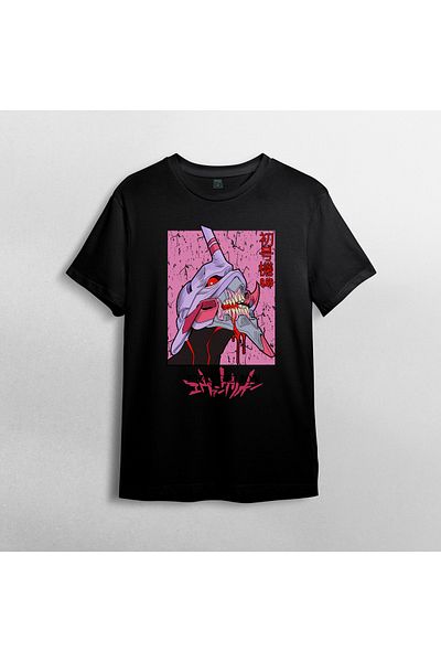 Pixxa Μοντέλο μπλουζάκι Neon Genesis Evangelion 100% Cotton Crew Neck - 2