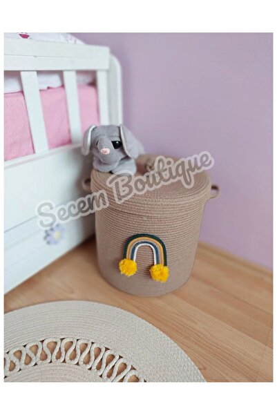 Secem Boutique Kapaklı Oyuncak Sepeti, Çocuk Çamaşır Sepeti, Çocuk Odası Düze...