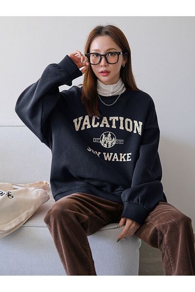 Trendseninle Γυναικείο φούτερ Laci Vacation Joy Wake με στάμπα Oversize Crew Neck