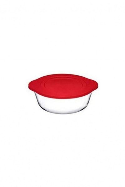 Paşabahçe 59001 Model Large Oven Pyrex Storage Container with Red Lid