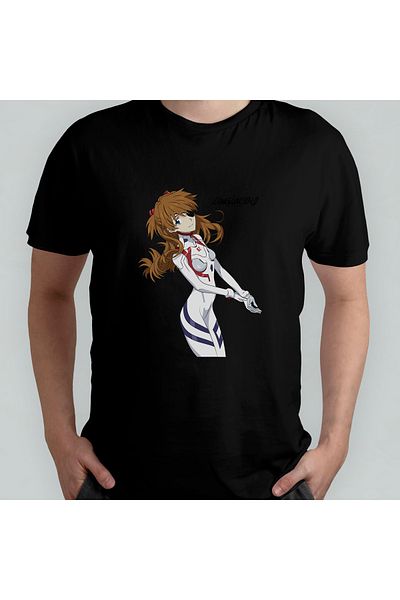 Pixxa Neon Genesis Evangelion Asuka - Μοντέλο μπλουζάκι με λαιμόκοψη 100% βαμβάκι - 1