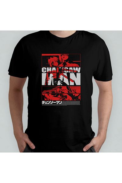 Pixxa Μπλουζάκι Chainsaw Man Crew Neck 100% βαμβακερό - 4