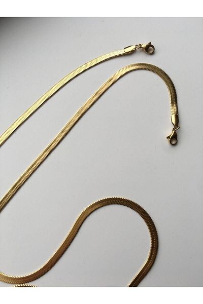 Âlâ Atelier Non-Tarnish Colorfast Crushed Italian Chain Steel Necklace Gold