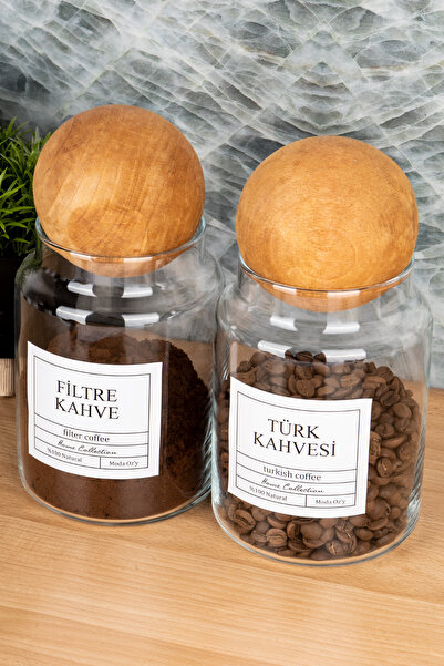 MODA OZY 800ml Turkish Coffee Set of 2 - Vacuum Storage Container with Ball Lid and Filter (Label Included)