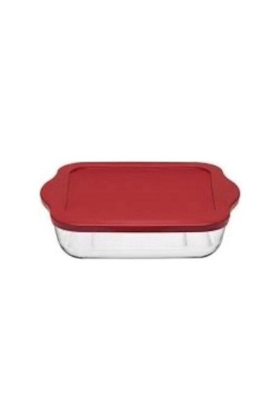 Paşabahçe Square Pyrex Tray with Silicone Lid 59034