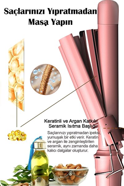 Hairens Hrs-190 Wag Ve Su Dalgası Saç Maşası 25mm.