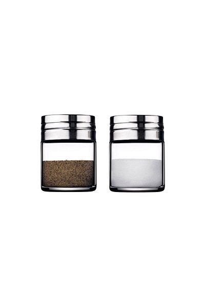 Paşabahçe 43880 Basic Glass Salt Shaker with Metal Lid - Pack of 2