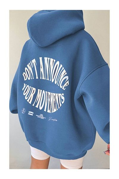 Trendseninle Φούτερ Dont Hoodie Indigo Blue