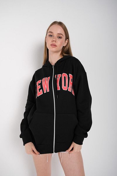 Trendseninle Γυναικεία ζακέτα με στάμπα New York 000