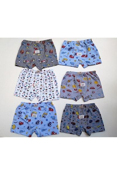 bonbonetti chocolate baby&kids Αγόρι - Γκρι μοτίβο, Lycra, Waist Anti-Sweat Boxers 6 Pack