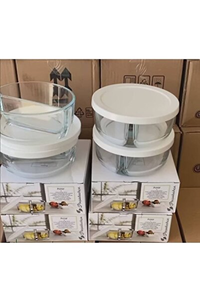 Paşabahçe Polar 4 Pieces Glass Storage Container - with Compartments, Breakfa...
