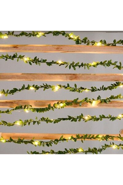 DDTREND 5 Metre Peri Led 5 Metre Telli Taç Sarmaşık Yaprak ( 1 Cm ) Şerit Tel Yapay Yaprak