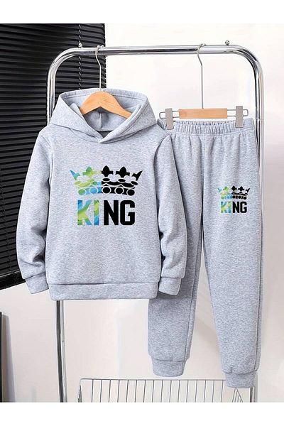 THEKONT King Cotton Tracksuit Set - Colorful, Printed Hooded
