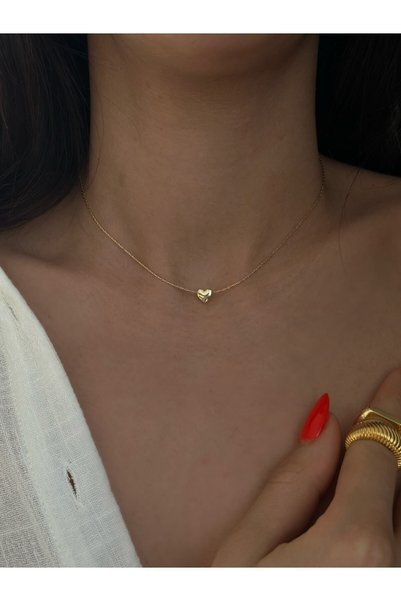 Misina Design Kalp Detaylı Zincir Kolye