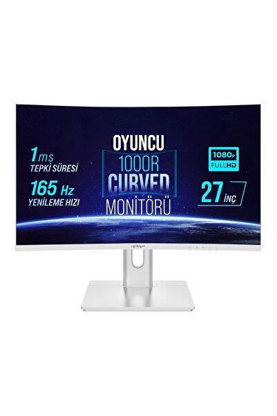 Warp WRP27-165-W 27" 165HZ 1MS RGB 1000R Curved (HDMI+DP) Freesync+G-Sync FHD Beyaz Oyuncu Monitörü