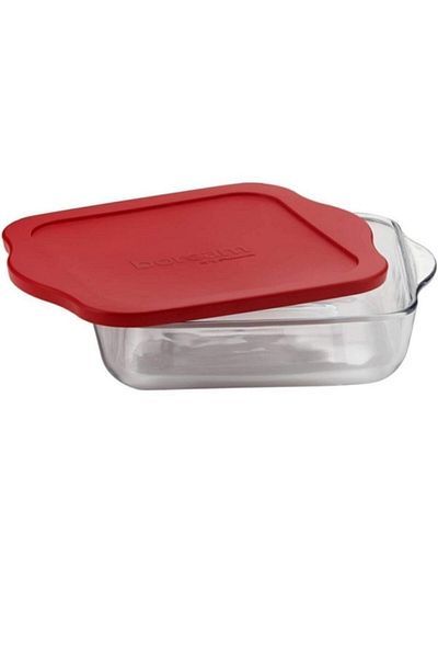Paşabahçe Borcam Square Oven Container with Plastic Lid 59034 25x22 Cm