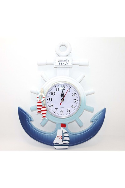 Livava Ahşap Çapalı Dümen Duvar Saati, 32x26