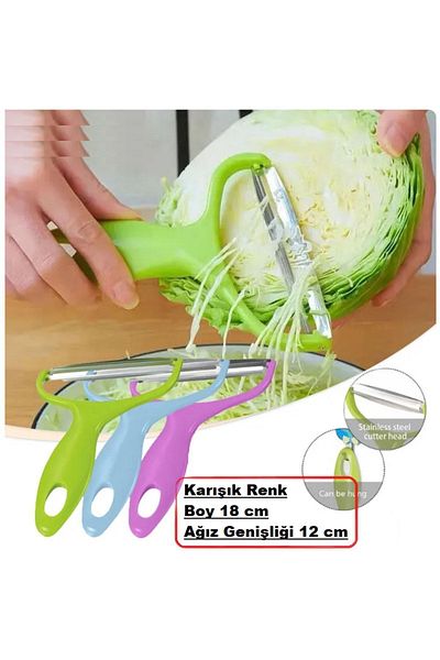 Karçiçeği Home Large Size Fruit Vegetable Cabbage Potato Onion Chopper and Peeler Jumbo Stainless Steel Mixed Color