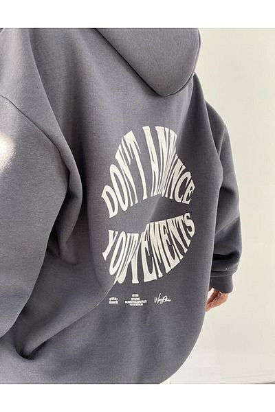 Trendseninle Φούτερ Dont Hoodie Anthracite
