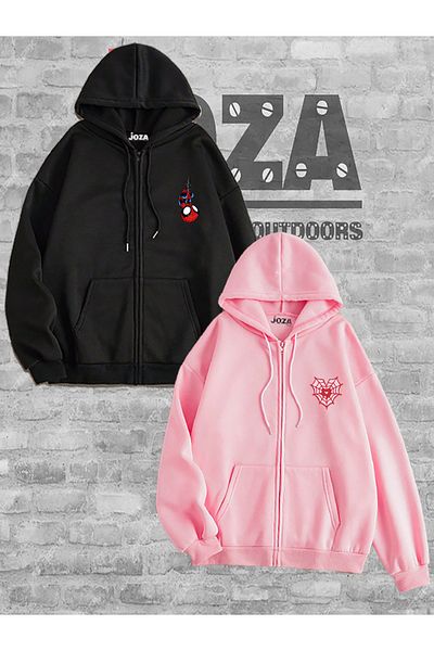 Joza Outdoors Комплект от 2 части - суитшърт и полар с шарка на Спайдърмен за жени и мъже