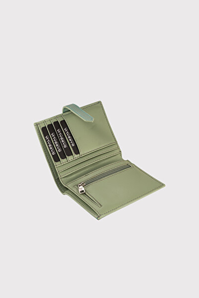 Garbalia Mint Green Helsinki Women's Card Holder Wallet - External Belt, Zipper and Coin Compartment