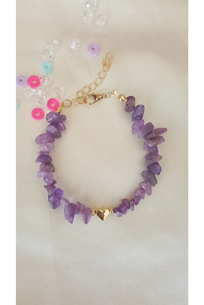 Galibarda سوار قلب من حجر الجمشت الطبيعي