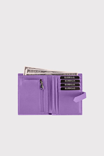Garbalia Lilac Helsinki Women's Card Holder Wallet - Coin with External Belt, Zipper and Compartments