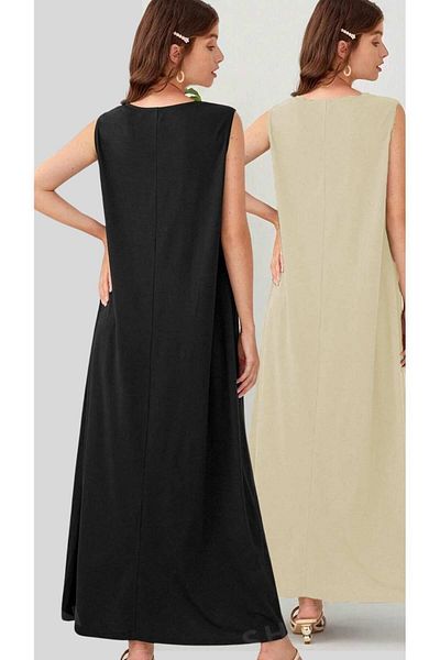 Trendseninle Black-Skin 2-Pack 100% Cotton Combed Lining Dress