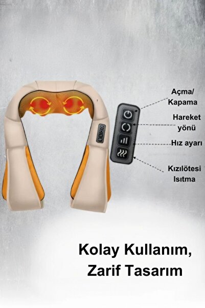 ALFAGİFT Ovmalı Isıtmalı Boyun Omuz Bel Bacak Sırt Masaj Aleti-tüm Vücut Yoğurmalı Masaj Cihazı