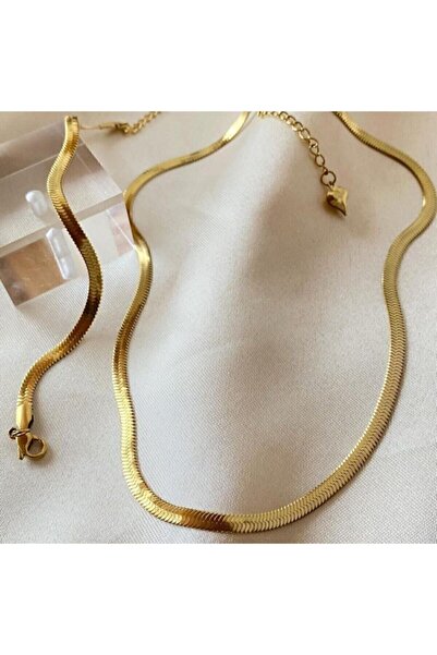 Genel Markalar Italyan Çelik Kolye Ve Bileklik Set Clk02