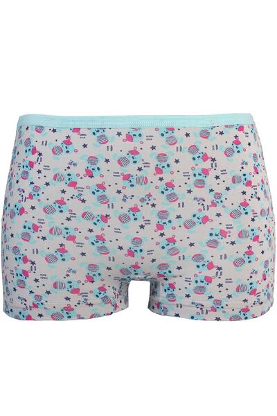 jilly jo White Cotton Patterned Girl's Boxer Set of 6