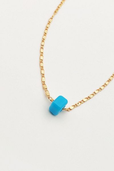 Lolita Takı Blue Beaded Chain Anklet Golden Yellow Color