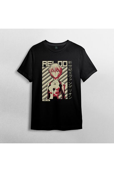 Pixxa Μπλουζάκι Neon Genesis Evangelion Rei με μοτίβο 100% βαμβακερό με λαιμόκοψη - 1