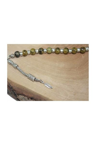 RD EKOAVM Rosary Leaf Tip Rosary Agate Rdt214 8 mm