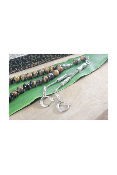 RD EKOAVM Double Tassel Moon Star Tip Globe Cut 8 Mm Rosary Turtle Eye Rosary Rdt2147