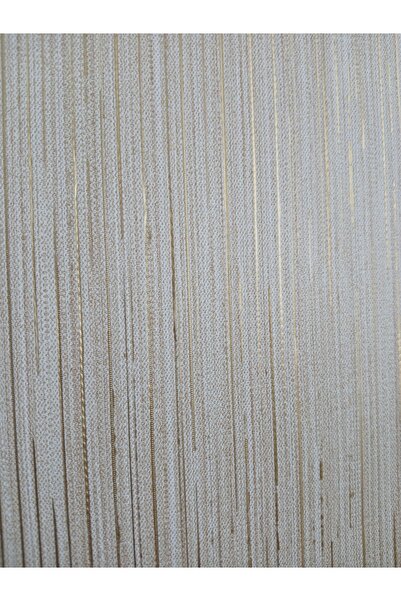 KMS HOME Gold Çizgili Krem Sade Duvar Kağıdı 5m2