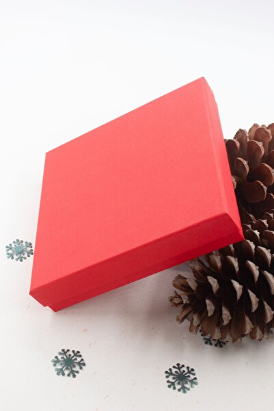 carton box Sert lüks Yılbaşı Kırmızı Hediye Kutusu, Çikolata Kutusu, Kurabiye Kutusu 17 cm*17 cm*3,3 cm