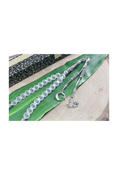 RD EKOAVM Men's Two Tassel Moon Star Tugra Tip Globe Cut 8 mm Rosary Rdt2135