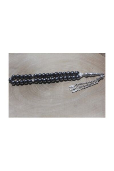 RD EKOAVM Üç Püskül Yaprak Uçlu Küre Kesim 8 Mm Hematit Tespih Tesbih Rdt1242